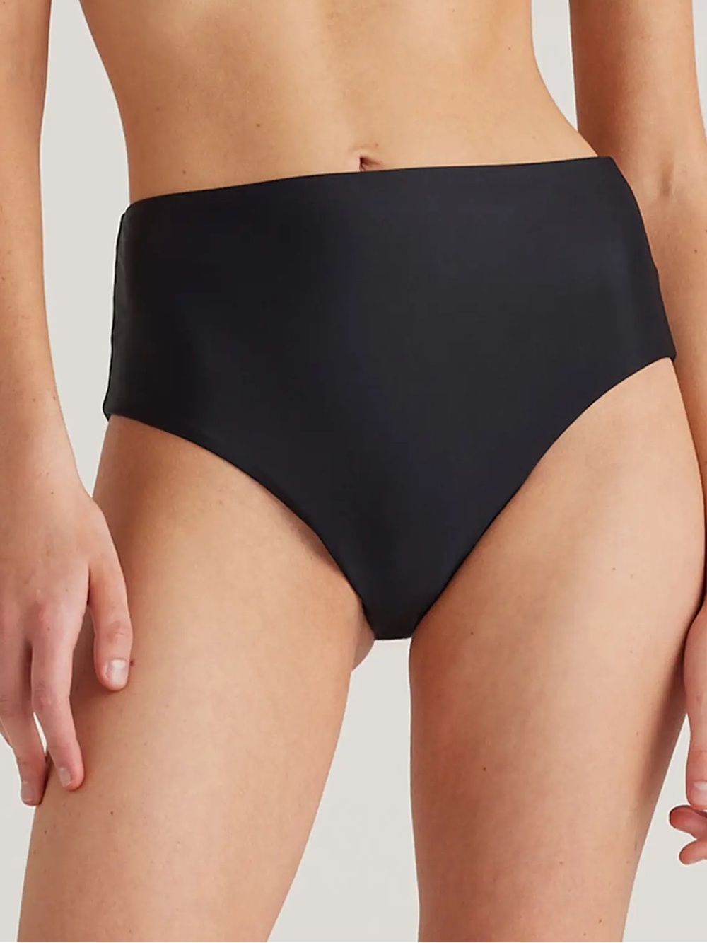 Quince Italian Black High-Rise Bikini Bottom
